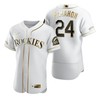 Colorado Rockies #24 Ryan Mcmahon Mlb Golden Brandedition White Jersey Gift For Rockies Fans - Robokeg