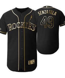 Colorado Rockies #49 Antonio Senzatela Mlb 2019 Golden Brandedition Black Jersey Gift For Rockies Fans - Robokeg
