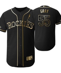 Colorado Rockies #55 Jon Gray Mlb 2019 Golden Brandedition Black Jersey Gift For Rockies Fans - Robokeg