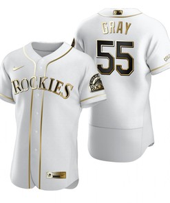 Colorado Rockies #55 Jon Gray Mlb Golden Brandedition White Jersey Gift For Rockies Fans - Robokeg