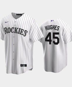 Colorado Rockies Gabriel Hughes 45 2022-23 Draft White Home Jersey - Robokeg
