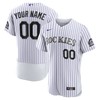 Colorado Rockies Home Authentic Custom Jersey - White Custom Jerseys Mlb - Robokeg
