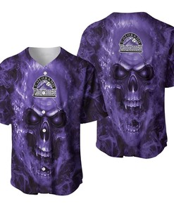 Colorado Rockies Mlb Fan Skull Baseball Jersey - Robokeg