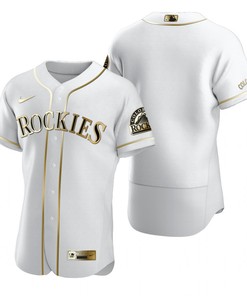 Colorado Rockies Mlb Golden Brandedition White Jersey Gift For Rockies Fans - Robokeg