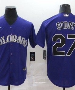 Colorado Rockies Trevor Story #27 2020 Mlb Navy Blue Jersey - Robokeg
