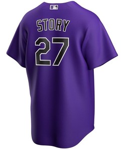 Colorado Rockies Trevor Story #27 2020 Mlb Purple Jersey - Robokeg