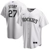 Colorado Rockies Trevor Story #27 2020 Mlb White Stripe Lines Jersey - Robokeg