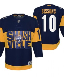 Colton Sissons 10 Predators 2022 Stadium Series Youth Navy Primegreen Jersey Jersey - Robokeg