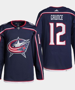 Columbus Blue Jackets Brendan Gaunce 12 Navy Home Primegreen Jersey 2022-23 - Robokeg