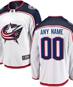 Columbus Blue Jackets Fanatics Branded Away Breakaway Custom Jersey - White Custom Jerseys Nhl - Robokeg