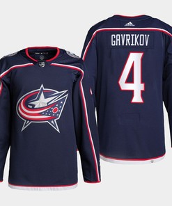 Columbus Blue Jackets Vladislav Gavrikov 4 Navy Home Primegreen Jersey 2022-23 - Robokeg