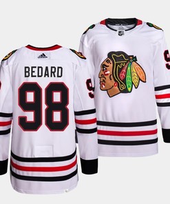 Connor Bedard #98 Chicago Blackhawks 2023 NHL Draft Away Men Jersey - White - Robokeg