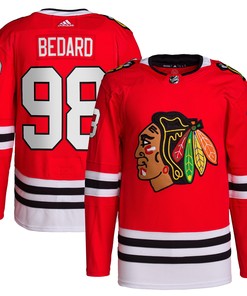 Connor Bedard 98 Chicago Blackhawks 2023 NHL Draft Home Breakaway Men Jersey - Red - Robokeg