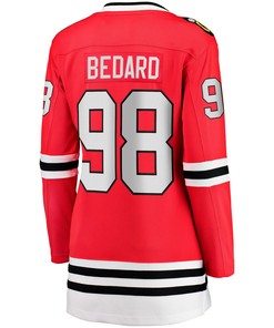 Connor Bedard 98 Chicago Blackhawks Women's 2023 NHL Draft Home Breakaway Jersey - Red - Robokeg