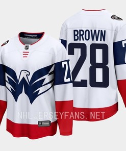 Connor Brown 28 Washington Capitals 2023 Jersey Stadium White Primegreen - Robokeg