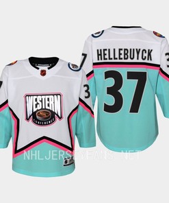 Connor Hellebuyck 37 Winnipeg Jets 2023 All-Star Game Jersey White Equipment - Robokeg