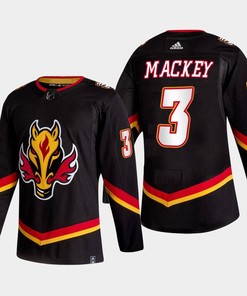 Connor Mackey 3 Calgary Flames Alternate Black Jersey 2022-23 - Robokeg