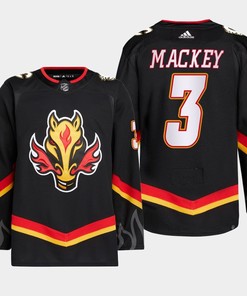 Connor Mackey 3 Calgary Flames Black Jersey 2022-23 Blasty Alternate Primegreen - Robokeg