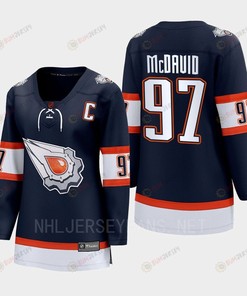 Connor McDavid 97 Edmonton Oilers 2022 Special Edition 2.0 Women Breakaway Player Retro Jersey Navy - Robokeg