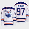 Connor McDavid 97 Edmonton Oilers White Jersey 2022 Lee Ryan Hall Of Fame Patch Away - Robokeg