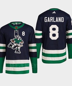Conor Garland 8 Reverse Retro 2.0 2022 Vancouver Canucks Navy Jersey Primegreen - Robokeg