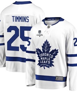 Conor Timmins 25 Toronto Maple Leafs Stanley Cup 2023 Playoffs Patch Away Breakaway Men Jersey - White - Robokeg