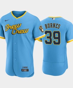 Corbin Burnes 39 2022-23 City Connect Milwaukee Brewers Jersey - Powder Blue - Robokeg