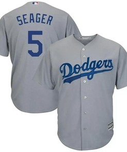 Corey Seager Los Angeles Dodgers Road Official Cool Base Player Jersey - Gray Color - Robokeg