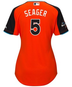 Corey Seager National League Majestic Womens 2017 Mlb All-star Game Home Run Derby Jersey - Orange - Robokeg