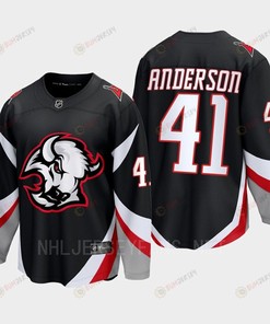 Craig Anderson 41 Buffalo Sabres 2022-23 Goathead Third Premier Breakaway Player Black Jersey - Robokeg