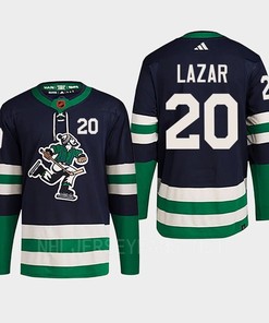 Curtis Lazar 20 Reverse Retro 2.0 2022 Vancouver Canucks Navy Jersey Primegreen - Robokeg
