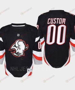 Custom 00 Buffalo Sabres 2022-23 Goathead Third Player Youth Jersey Black - Robokeg