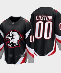 Custom 00 Buffalo Sabres 2022-23 Goathead Third Premier Breakaway Player Black Jersey - Robokeg