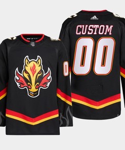 Custom 00 Calgary Flames Black Jersey 2022-23 Blasty Alternate Primegreen - Robokeg