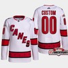 Custom 00 Carolina Hurricanes White Jersey 2022-23 Away 25th Anniversary - Robokeg