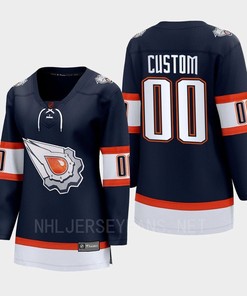 Custom 00 Edmonton Oilers 2022 Special Edition 2.0 Women Breakaway Player Retro Jersey Navy - Robokeg
