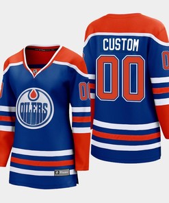 Custom 00 Edmonton Oilers 2022-23 Home Women Premier Breakaway Player Jersey Royal - Robokeg