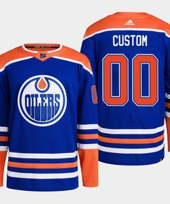Custom 00 Edmonton Oilers Blue Jersey 2022-23 Primegreen Home - Robokeg