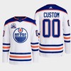 Custom 00 Edmonton Oilers White Jersey 2022 Lee Ryan Hall Of Fame Patch Away - Robokeg