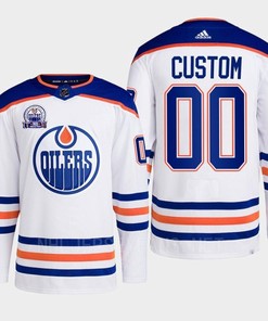 Custom 00 Edmonton Oilers White Jersey 2022 Lee Ryan Hall Of Fame Patch Away - Robokeg