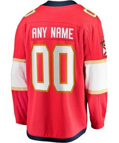 Custom 00 Florida Panthers 2023 Stanley Cup Final Home Breakaway Jersey - Red - Robokeg