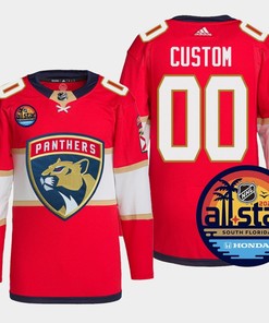 Custom 00 Florida Panthers Red Jersey 2023 NHL All-Star - Robokeg