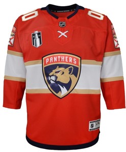 Custom 00 Florida Panthers Youth 2023 Stanley Cup Final Home Jersey - Red - Robokeg