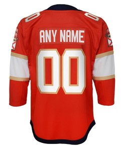 Custom 00 Florida Panthers Youth 2023 Stanley Cup Final Home Jersey - Red - Robokeg