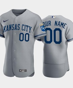Custom 00 Kansas City Royals 2022-23 Gray Men's Jersey - Robokeg