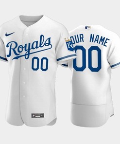Custom 00 Kansas City Royals 2022-23 White Men's Jersey - Robokeg
