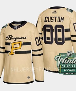 Custom 00 Pittsburgh Penguins 2023 Winter Classic Cream Jersey - Robokeg