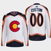 Custom 00 Reverse Retro 2.0 2022 Colorado Avalanche White Jersey Primegreen - Robokeg