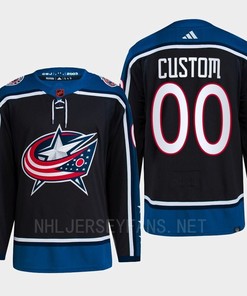 Custom 00 Reverse Retro 2.0 2022 Columbus Blue Jackets Navy Jersey Primegreen - Robokeg