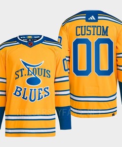 Custom 00 Reverse Retro 2.0 2022 St. Louis Blues Yellow Jersey Primegreen - Robokeg